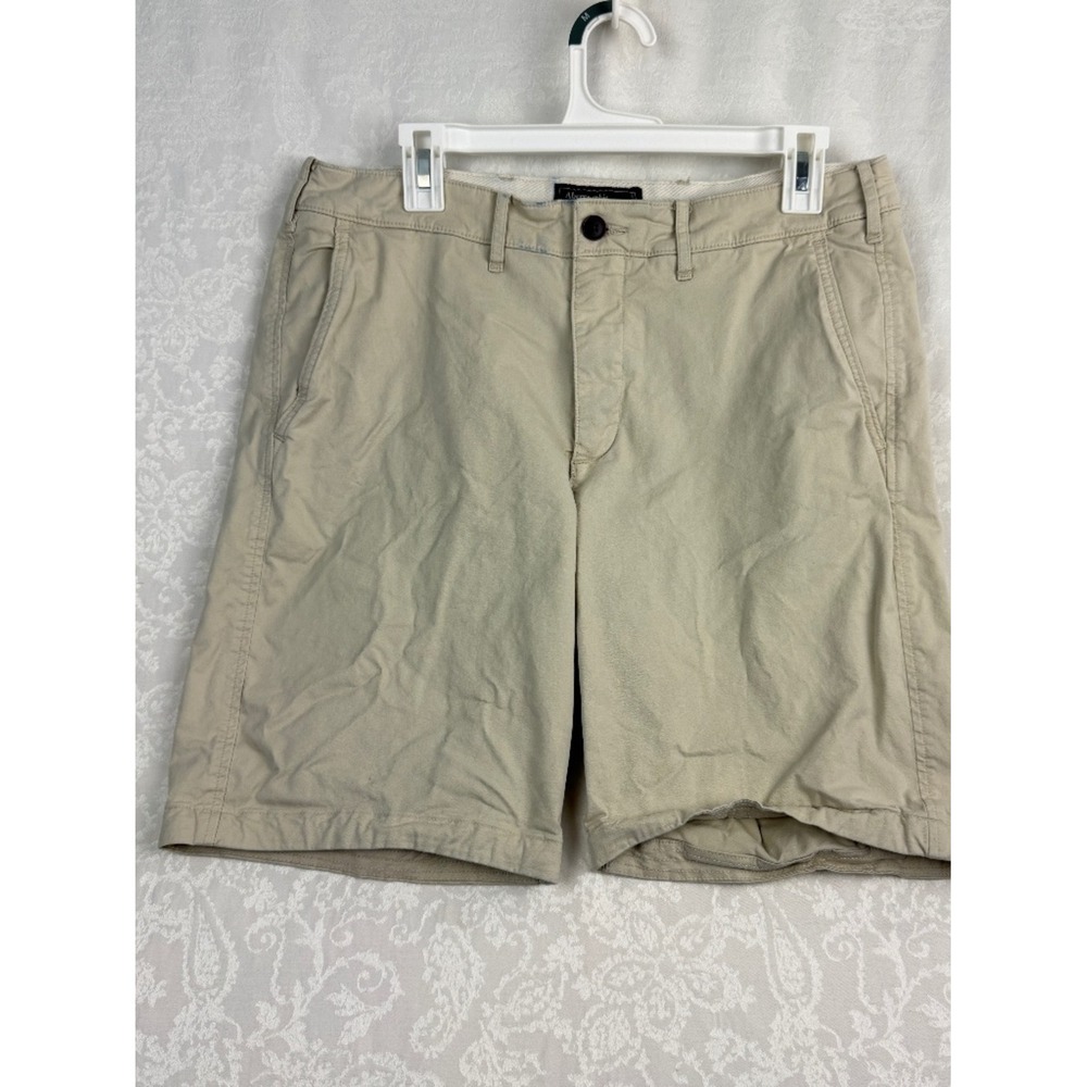 Abercrombie & Fitch Men's 34 Khaki Shorts Casual Flat Front Chino 8" Inseam